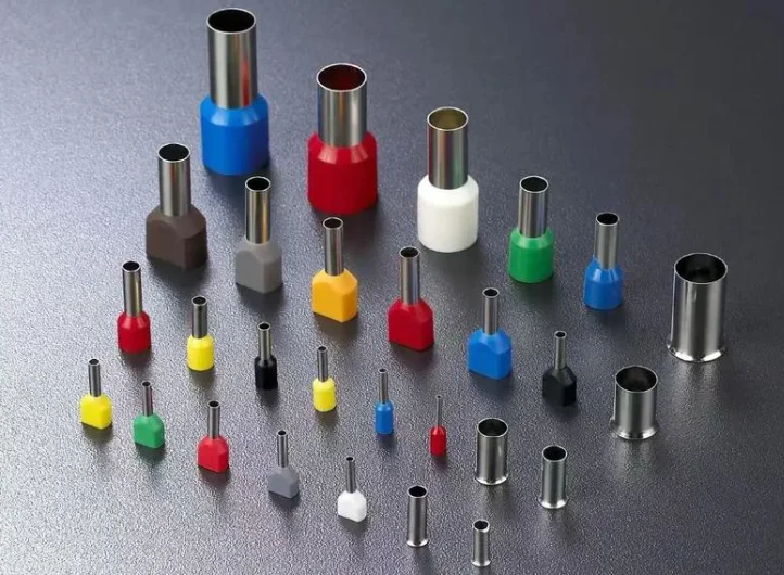 Round copper terminals of different colors